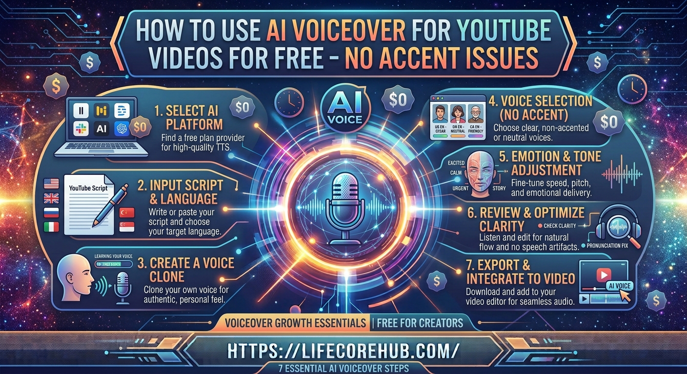 How to Use AI Voiceover for YouTube Videos for Free – No Accent Issues