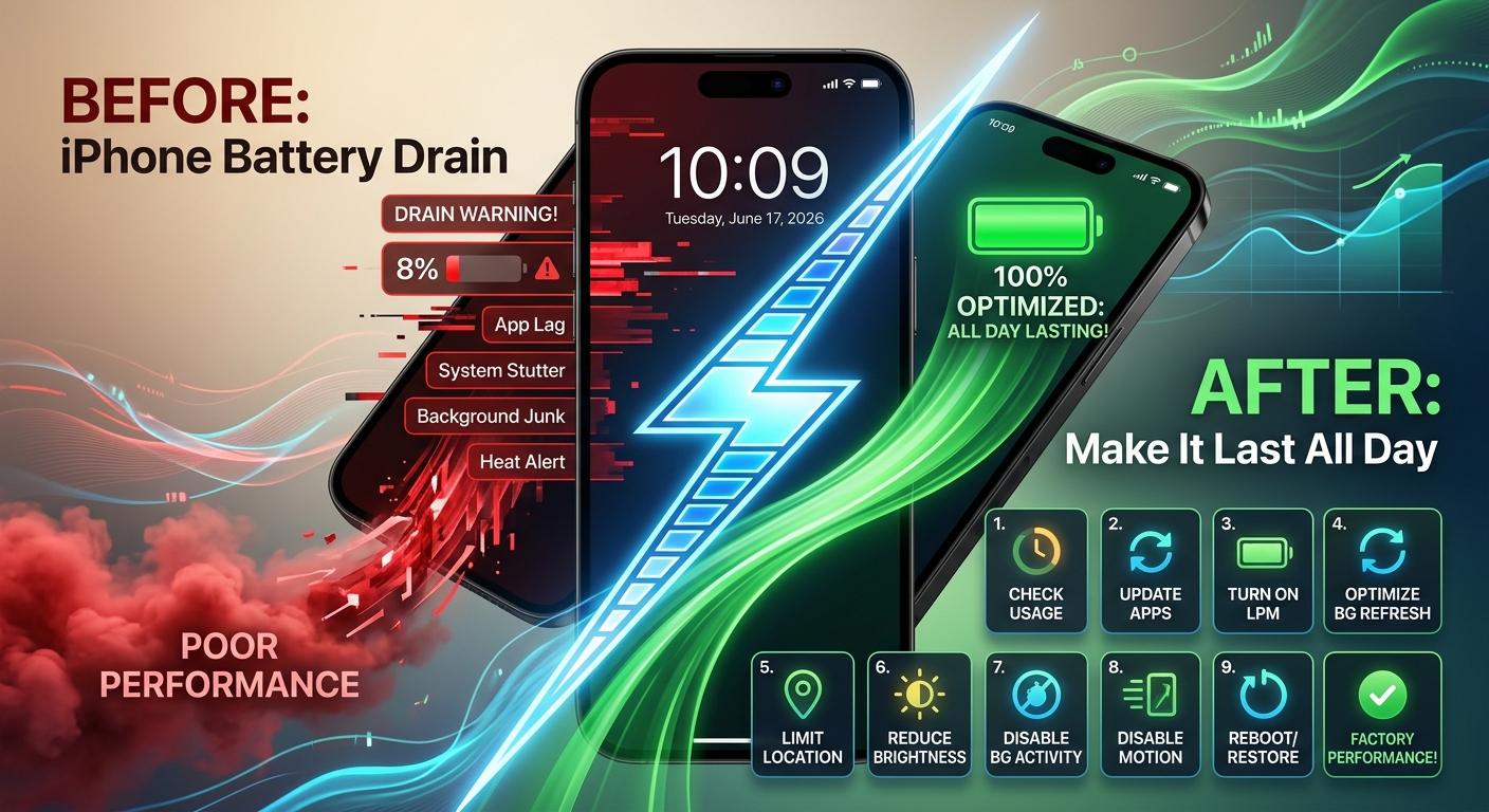 How to Fix iPhone Battery Drain and Make It Last All Day?