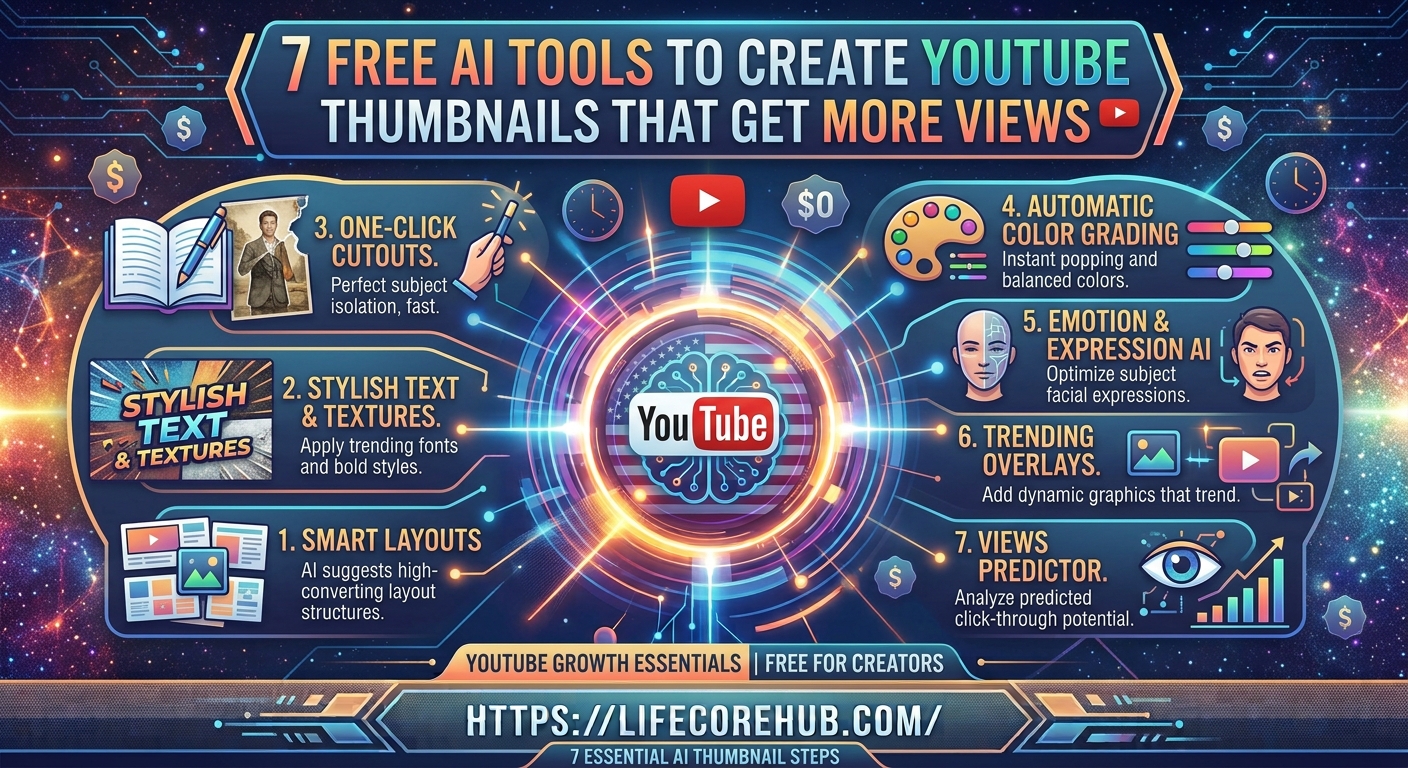 7 Free AI Tools to Create YouTube Thumbnails That Get More Views